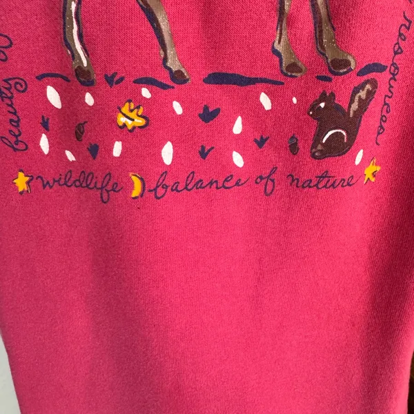 Vintage Graphic Sweatshirt deer‎ Cozy Cottagecore Outdoors Nature 90s Large - Image 8
