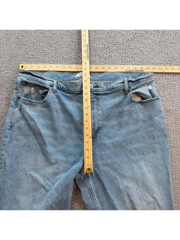 Abercrombie & Fitch The 90s Straight Ultra High Rise Distressed Jeans 35/20R - Image 3