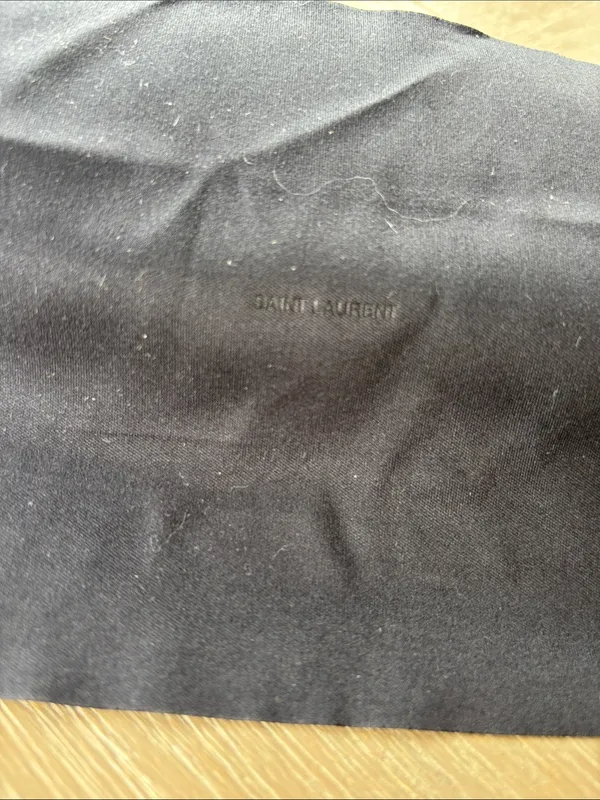 Saint Laurent Black Leather Sunglasses Case with Branded Cloth - Image 3