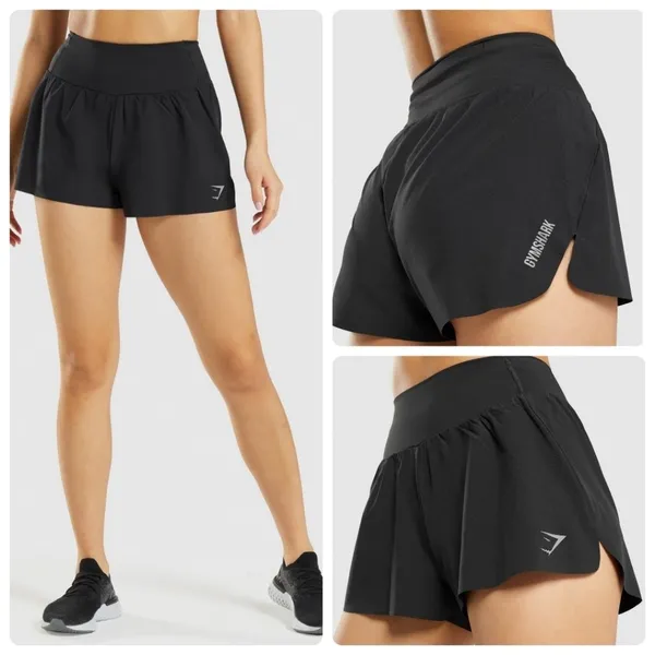 Gymshark Speed Shorts Women Medium Black Athletic Running Workout B1A4U - Image 2