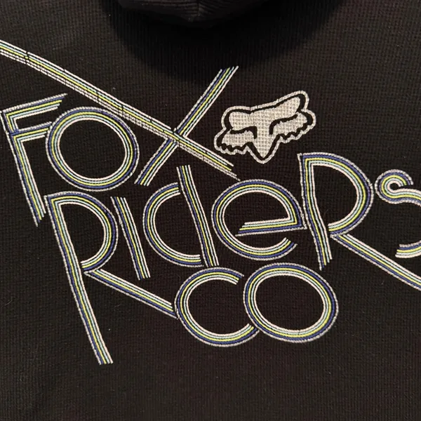 Vintage Fox Racing Reversible Hoodie Women L Waffle Knit Graphic Zip Up Y2K - Image 7
