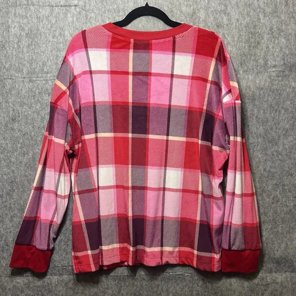 Joyspun XL Pink Red Plaid Pajama‎ Set Sleepwear Loungewear Long Sleeve Soft - Image 5