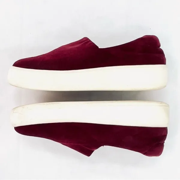 Steven Steve Madden Hilda Dark Red Velvet Platform Slip-on Sneakers Size 9.5 - Image 4