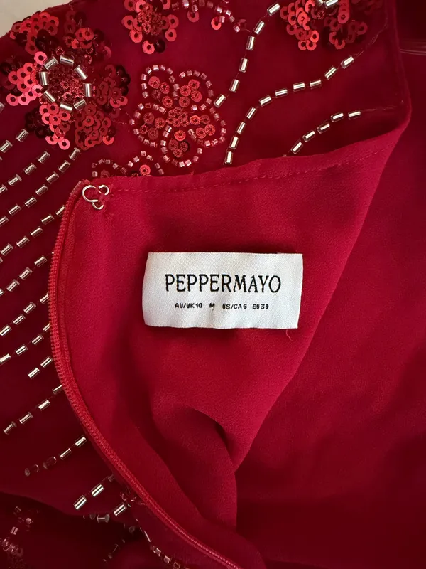 Peppermayo Red Sequin Mini Dress - Image 2