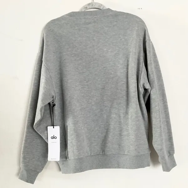 Alo Yoga Accolade Crew Neck Pullover Athletic Heather Grey XS - Image 6