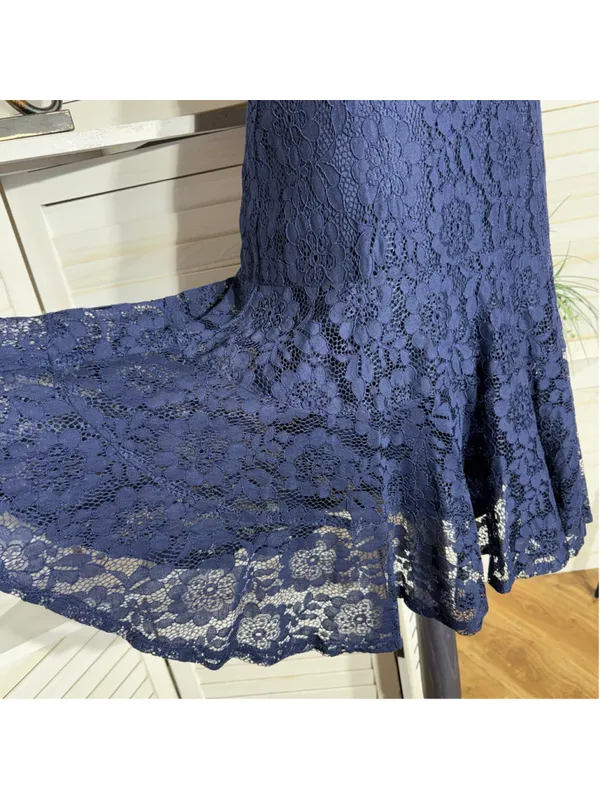 NWT Julian Taylor blue floral lace dress fit flare cocktail mod whimsigoth glam - Image 7