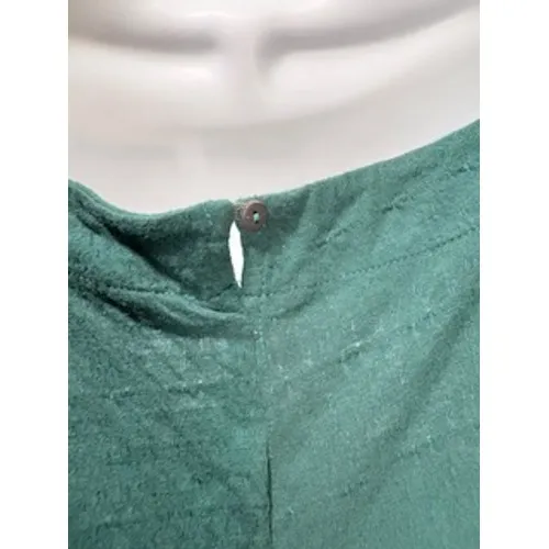 Free People Beach Babydoll Dress Green Long Sleeve Gauze Lagenlook Boho Small - Image 9