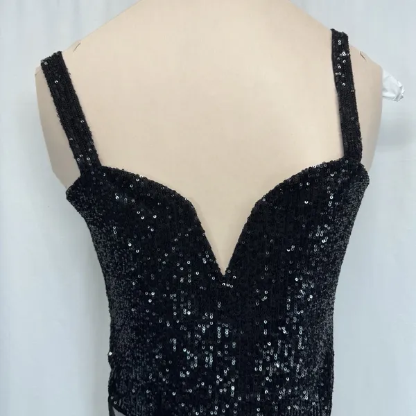 Intimately Free People Corset S Sparks Fly Shimmery Sequin Bodysuit Rocker Glam - Image 3
