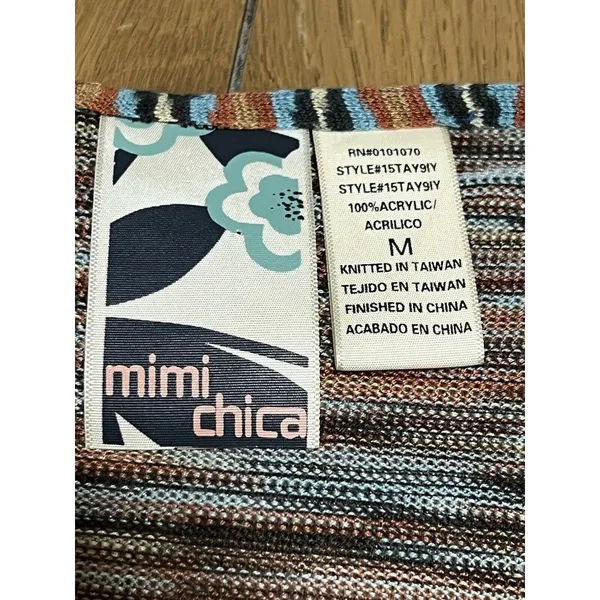 Mimi Chica Women’s Long Sleeve Tie Cardigan Multicolored‎ Wrap Size Medium - Image 3