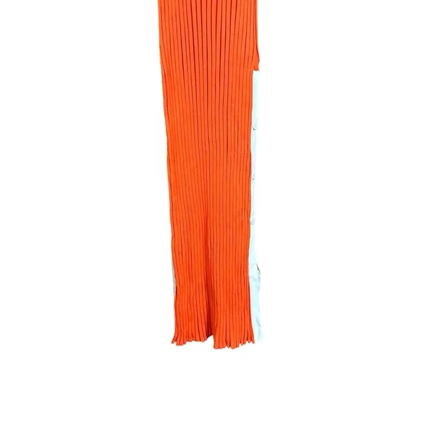 Solid & Striped Womens Sz S Orange Kimberly Rib Knit Tank Midi Dress Side Slit - Image 5