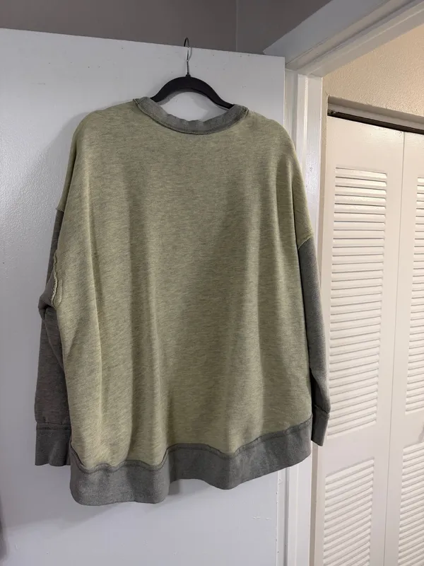 Free People yellow and gray color-blocked sweatshirt - Image 3
