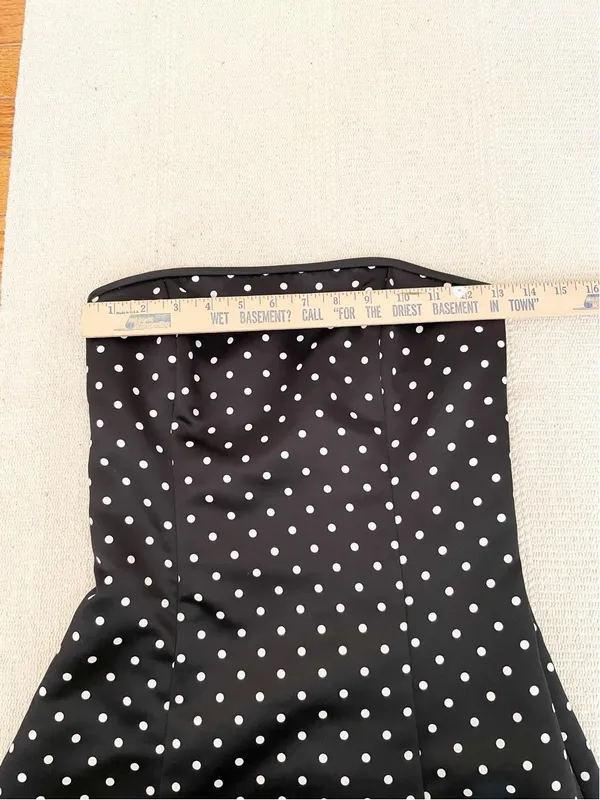 Vtg Gunne Sax Jessica McClintock Strapless Dress 5/6 Polka Dot Y2K Formal Party - Image 5