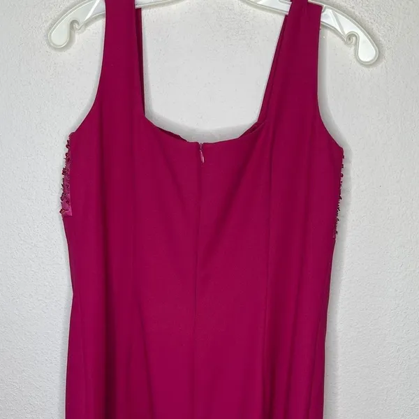 Vintage Beaded Magenta‎ Dress - Image 5