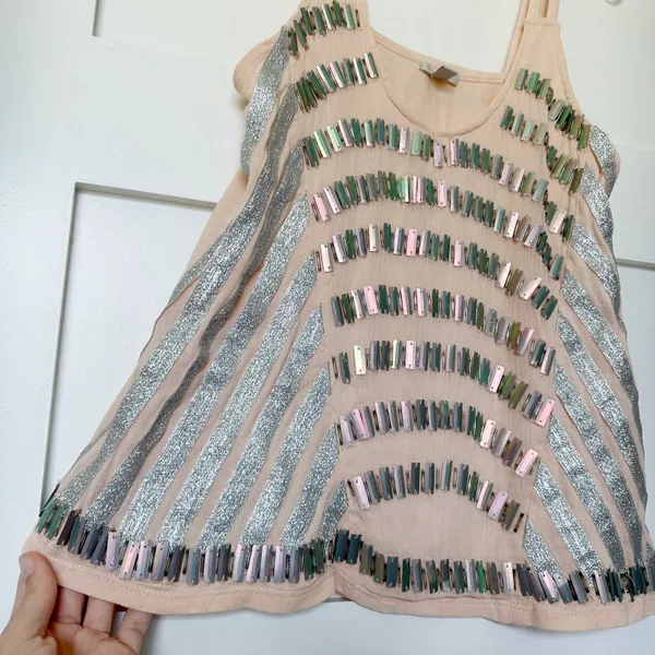 Iridescent Beaded Tank Top - Image 2