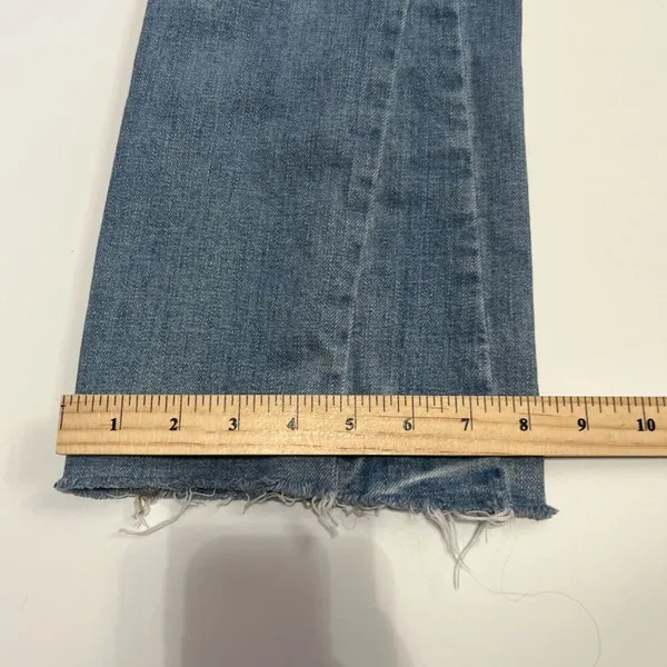 Sz 26 Rivet Detail Belt Out Crop Bootcut in Blue FREE PEOPLE - Image 5