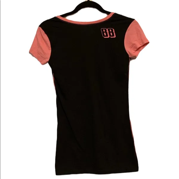 Chase‎ Authentics Dale Jr Pink & Black V Neck Tee Shirt - Image 4