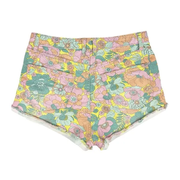 Wild Fable‎ Highest Rise Cheeky 70s Hippie Floral Cutoff Jean Shorts Size 10 - Image 2