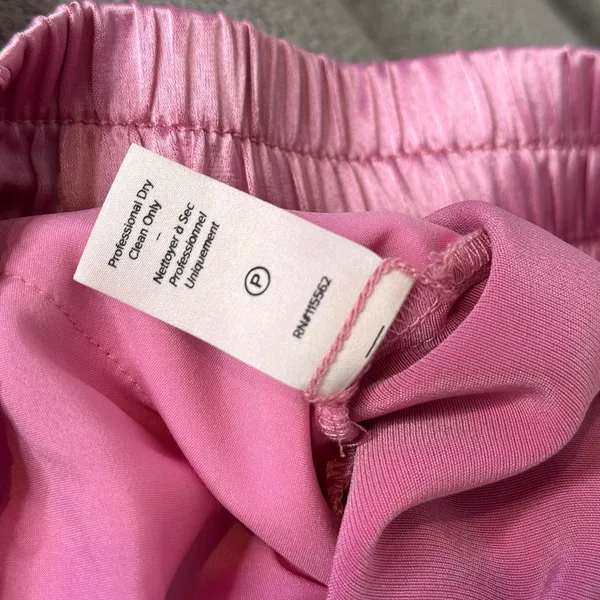 Cinq a Sept Pink Satin Adalie Pants‎ Womens M Cropped Drawstring Ankle Coquette - Image 6