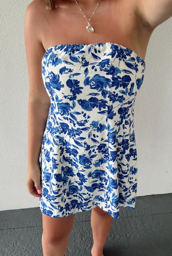 Boutique Strapless Floral Dress - Image 2