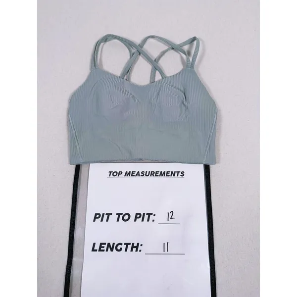 Lululemon Like a Cloud Ribbed Longline Sports Bra Size 2 Teal Yoga Pilates Gym - Image 7