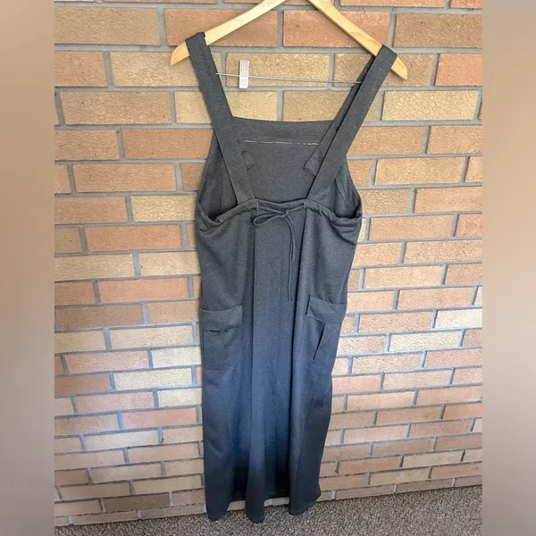 Timing USA Long Overall Dress Skirt Back Slit Gray Vintage Size Medium Women’s - Image 4