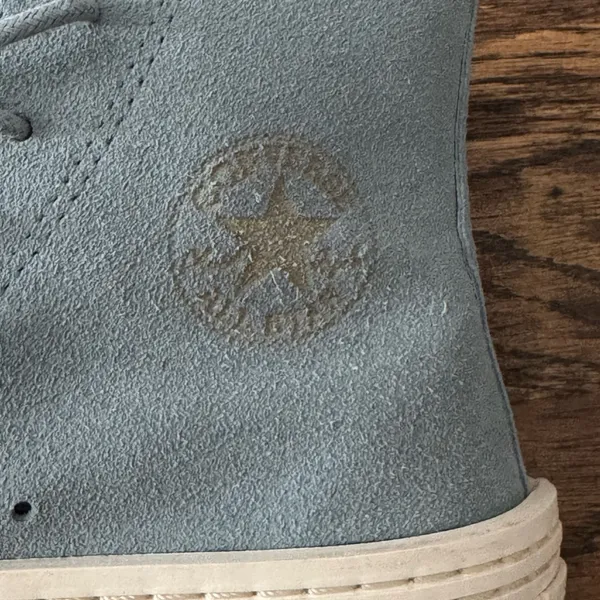 Converse Light Blue Suede Platform Sneakers - Image 6