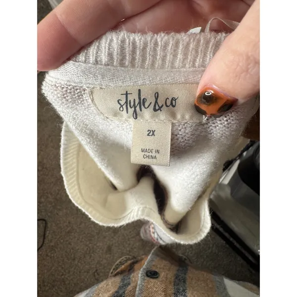STYLE &‎ CO. Woman's Striped Crewneck Sweater Size 2XL - Image 4