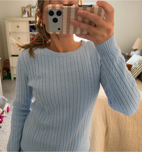 IZOD Baby blue cable knit sweater - Image 3