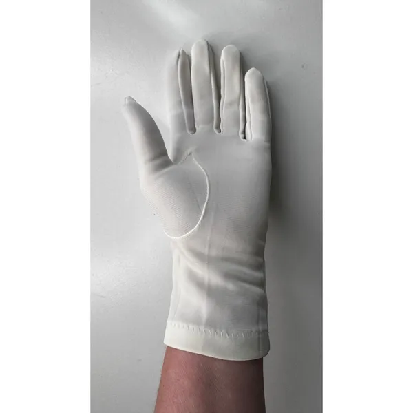 Vintage 1980s White/Ivory Unbranded Satin Beaded Floral Gloves XS S - Image 10