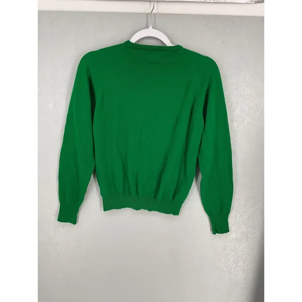 Fully Fashioned Womens Cardigan Green Cable Knit Button Front Size 36 - Image 3