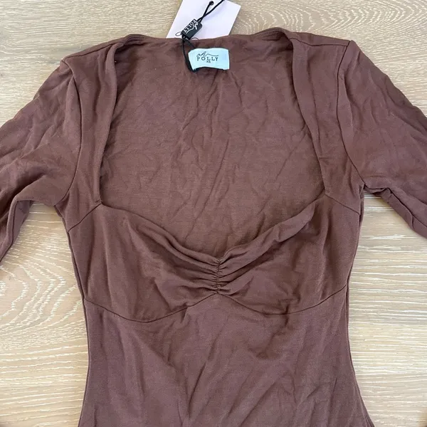 Oh Polly Mini Dress Long Sleeves Luella Size XS Brown - Image 2