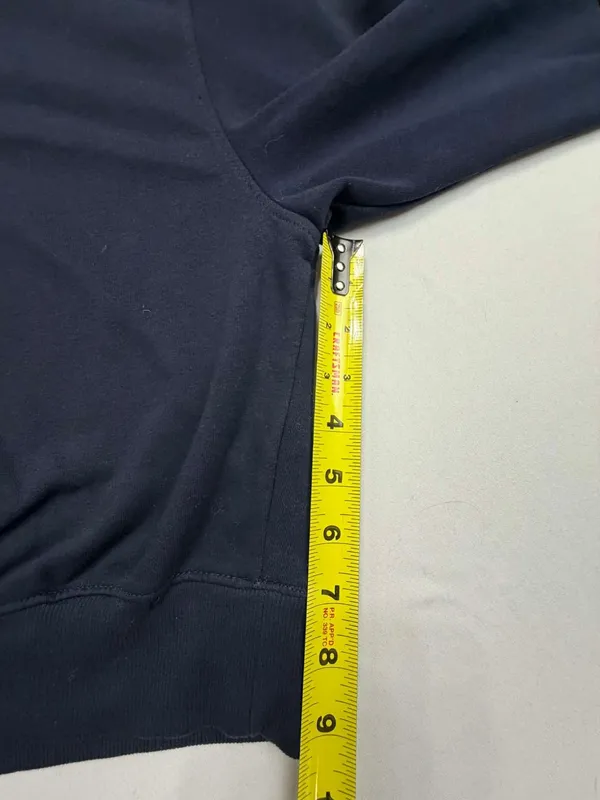 H&M Divided Cropped Half-Snap Mock Neck Sweatshirt in Navy Blue - Image 8