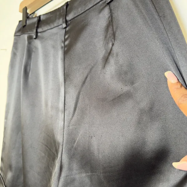 MESHKI Amaya Lace Up‎ Cargo Pants Black Satin Wide Leg Size S - Image 13