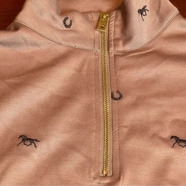 Belldini Equestrian Chic Quarter-Zip Pullover "Brown Sugar Horse" 2XL Western - Image 5