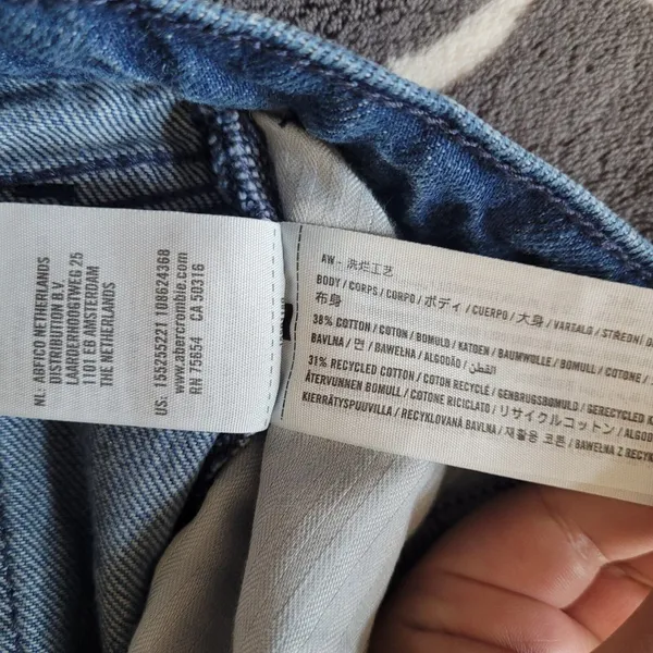 Abercrombie & Fitch Blue Wide Leg Jeans - Image 4