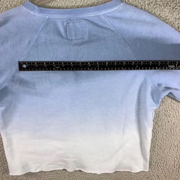 American Eagle Cropped Sweatshirt Women‎ Small Oversized Long Sleeve Ombre - Image 7