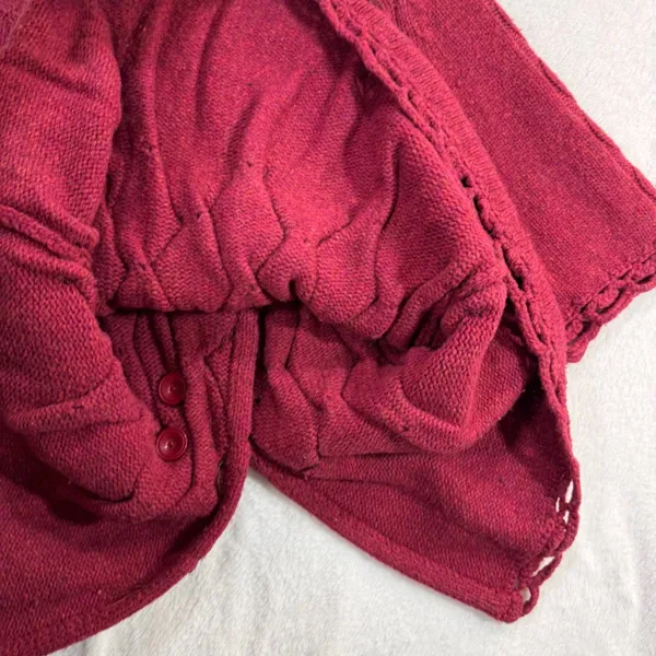 Leifsdottir XS Lisel Cardigan‎ Burgundy Wool Knit Peplum Goblin Viking Valentine - Image 7