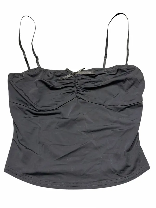 Princess Polly Black Vihaan Crop Top Size 2 Bow Detail Sweetheart Neckline NWT - Image 9