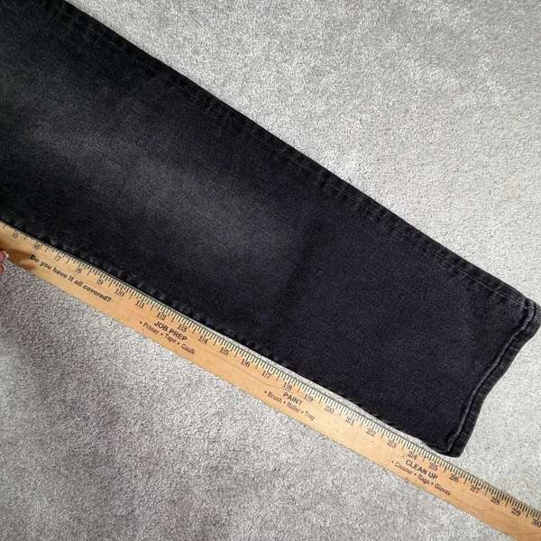 levis ribcage straight ankle black washed jeans 25x27 button fly - Image 12