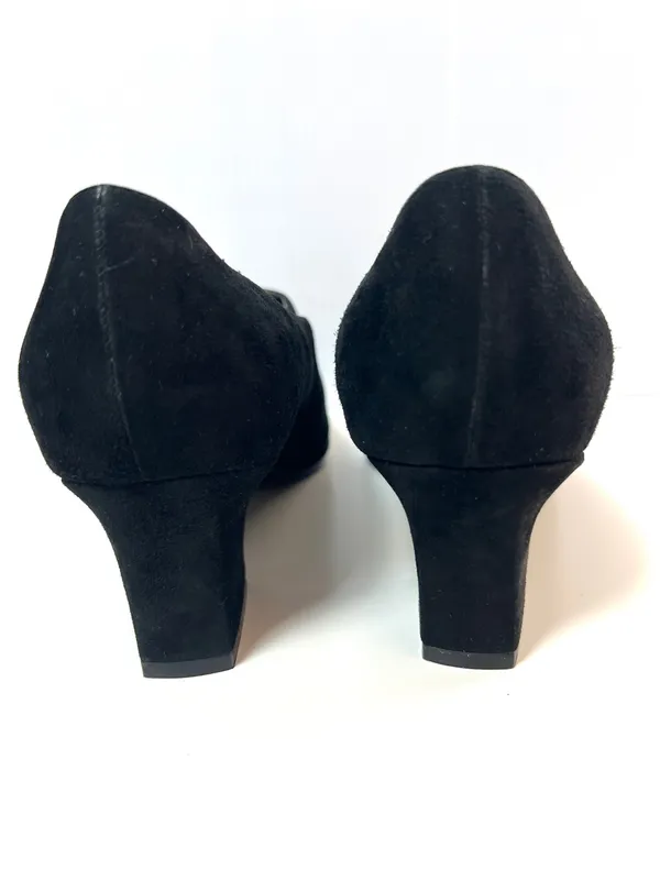 Karen Scott Riley Black Suede Leather Square Toe Block Heel Pumps Size 10M - Image 6
