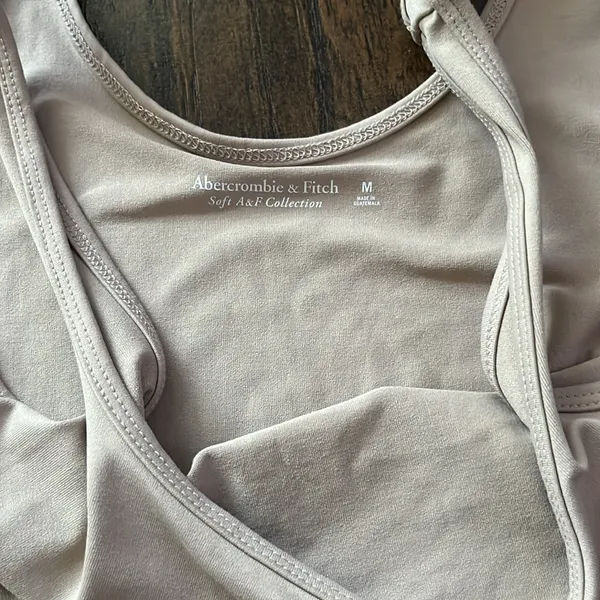 Abercrombie Soft AF Light Tan Scoop Neck Tank Bodysuit - Image 2