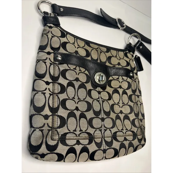 Coach Penelope F15513 Signature Y2K Turnlock Crossbody Shoulder Bag Black - Image 5