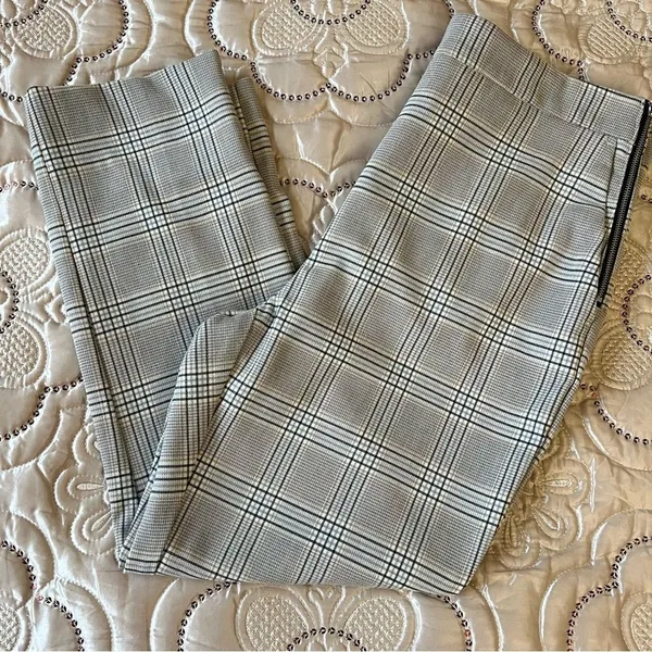 Zara Plaid Ankle Pants in Gray Size Large - Image 6