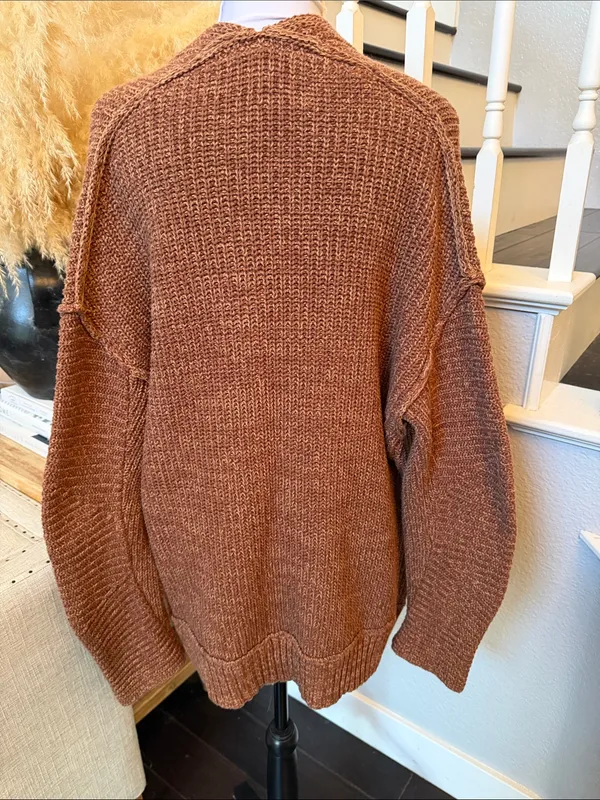 Free People High Hopes Cardi Mariposa Combo Knit Sweater Size Small Boho - Image 6