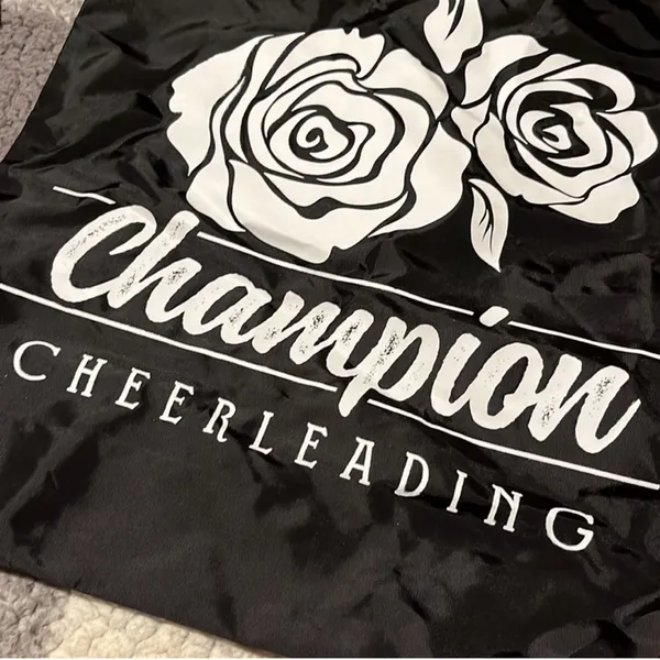 Varsity New Champion Cheerleading String Backpack Black Rose Cheer NWOT - Image 6