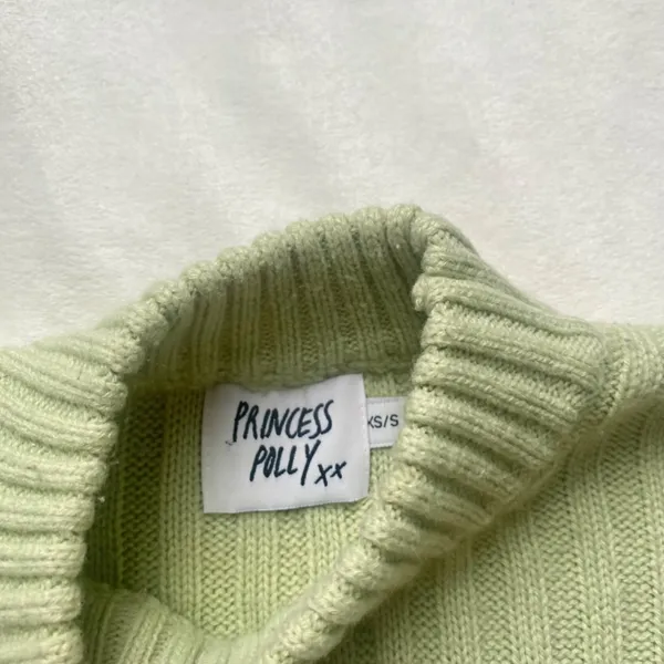light green ribbed knit mock neck Princess Polly sweater - Image 3