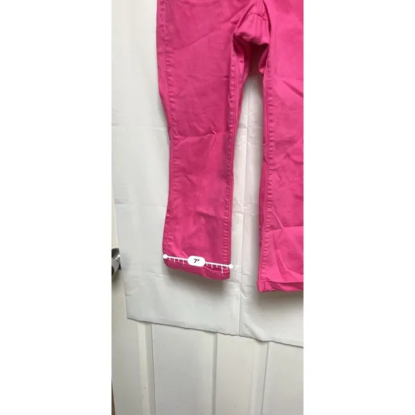 Vintage America Blues Boho Crop Hot Pink Jeans Size 6/28 Magenta Cuffed‎ Denim - Image 6