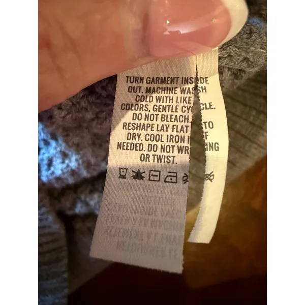 Aerie Varsity Sweater Women Medium Grey Cotton Waffle Knit Button Front Cardigan - Image 11
