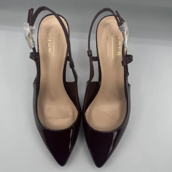 Apt 9 Keerah Wine Size 8.5 M Shoes Patent Leather Strappy Pointed Toe 2.5" Heel - Image 4