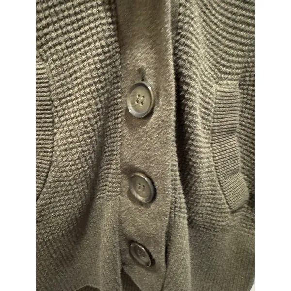 American‎ Eagle Y2K Olive Green Shawl Collar Button Cardigan Sweater Medium - Image 4